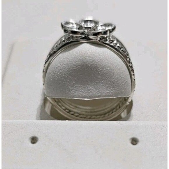 Ross-Simons Sterling Silver Multi-Row Flower Ring Size 9 - Picture 5 of 8